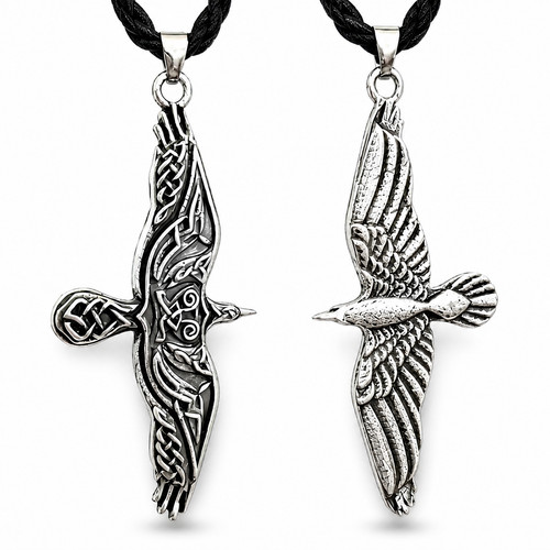 Collier pendentif corbeau