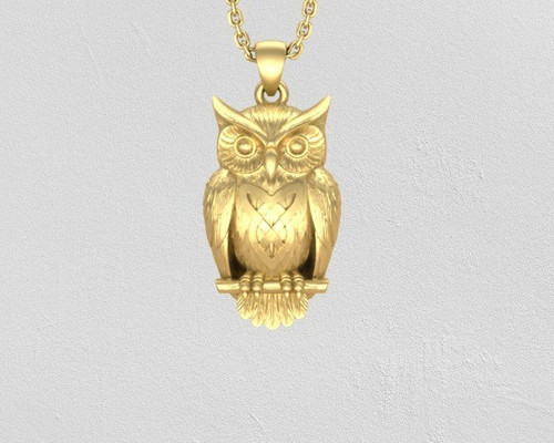 Pendentif hibou avec nœud