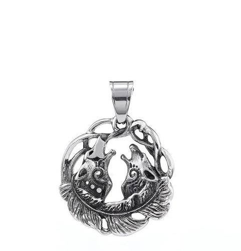Pendentif tête loup - tête, de
